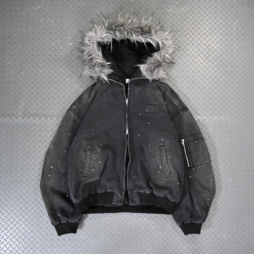 地底人オンライン ウォッシュドファージャケット Sサイズ