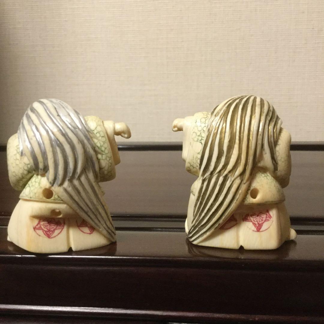 古い根付一対