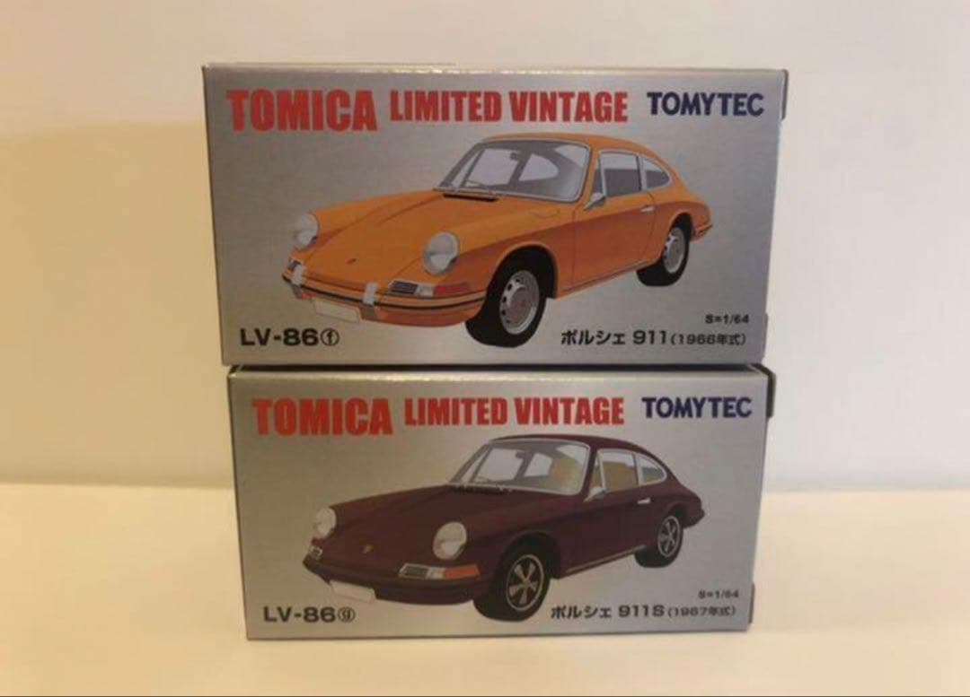 トミカリミテッドヴィンテージ　LV-86 ポルシェ911　黄色＆マルーン　2種