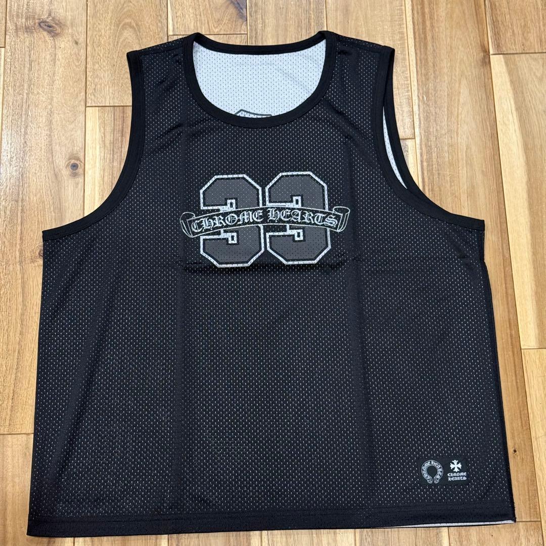 新品レア クロムハーツ メッシュ mesh タンクトップ ジャージ ブラック L