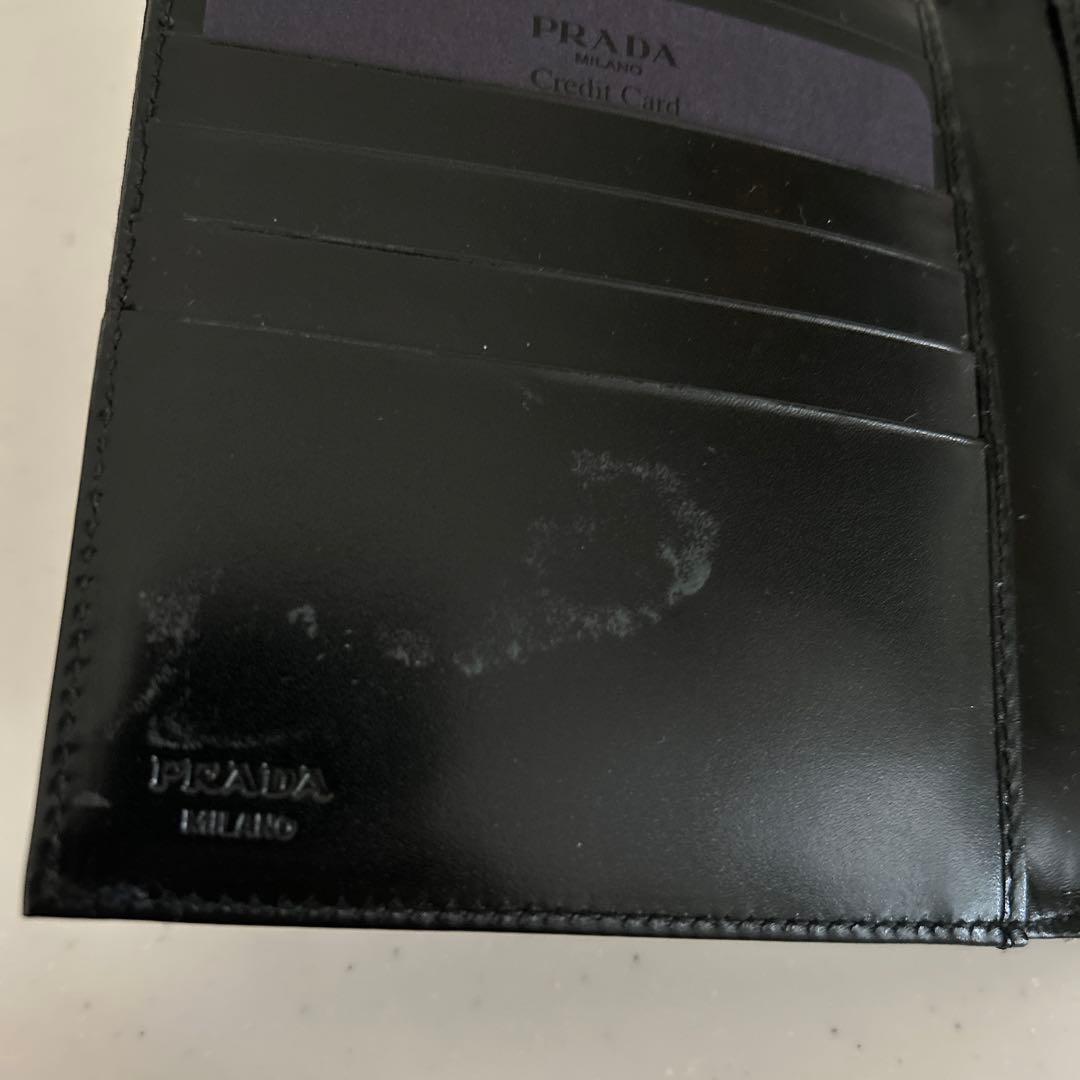 【未使用難あり】PRADA 三つ折り財布 ブラック