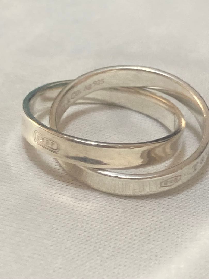 Tiffany & Co. インターロッキング2連リング シルバー925 19号