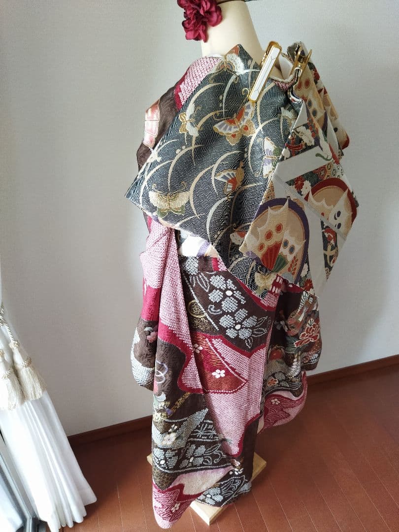 riy＊様　434.練習用にも！　振袖と袋帯2点セット　正絹　フルセット　成人式