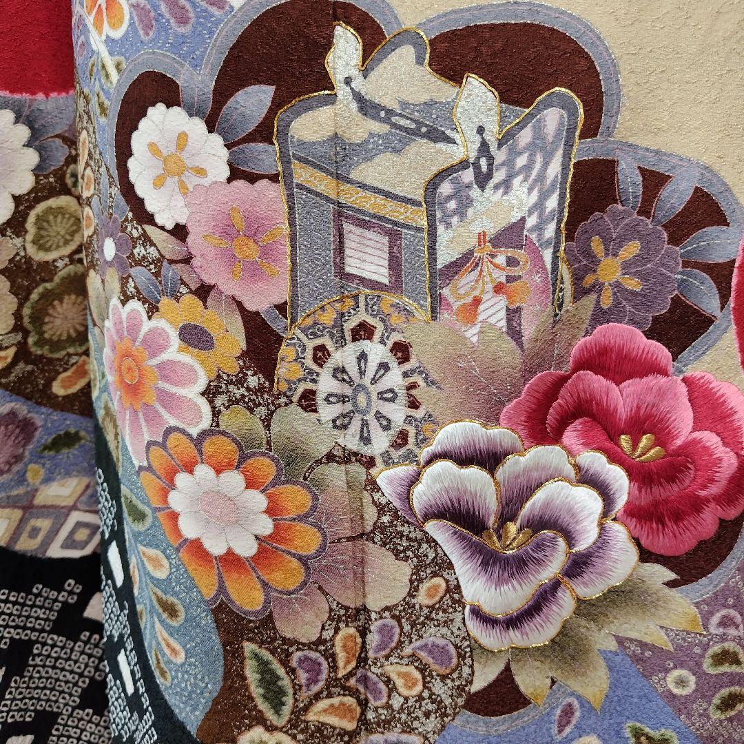 特価SALE中☆振袖フルセット・古典柄・絞り・豪華刺繍・金駒刺繍・金銀彩加工