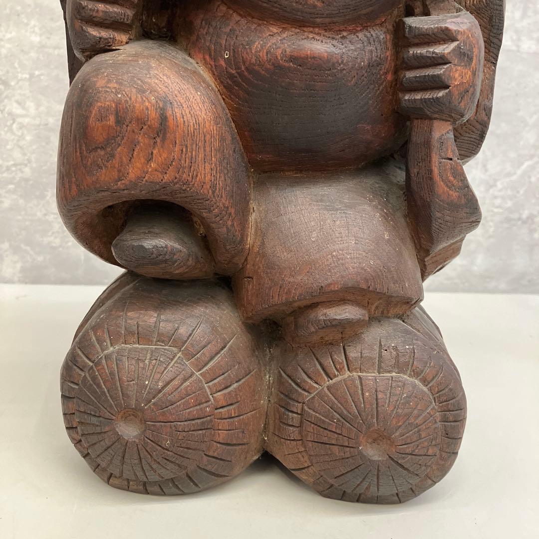 アンティーク 骨董 木製 木彫り 木彫 彫刻 恵比寿 大黒天 七福神 縁起物