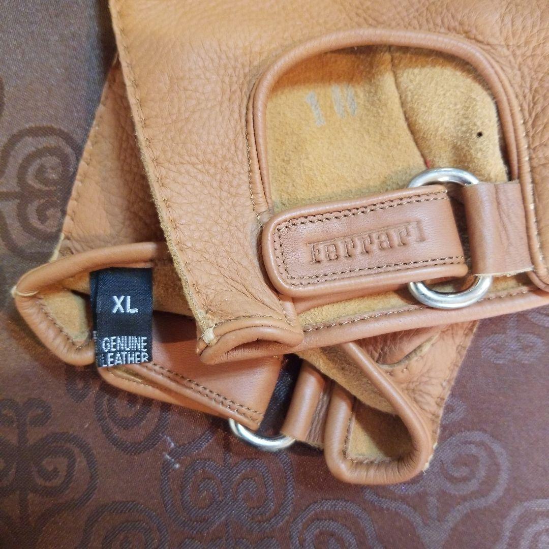 フェラーリ　ドライビンググローブ　本革　ブラウン　XL