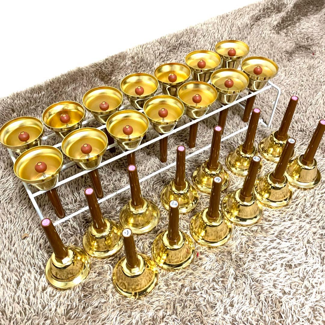 美品 ウチダミュージックベル27音 ゴールド 純正ケース付