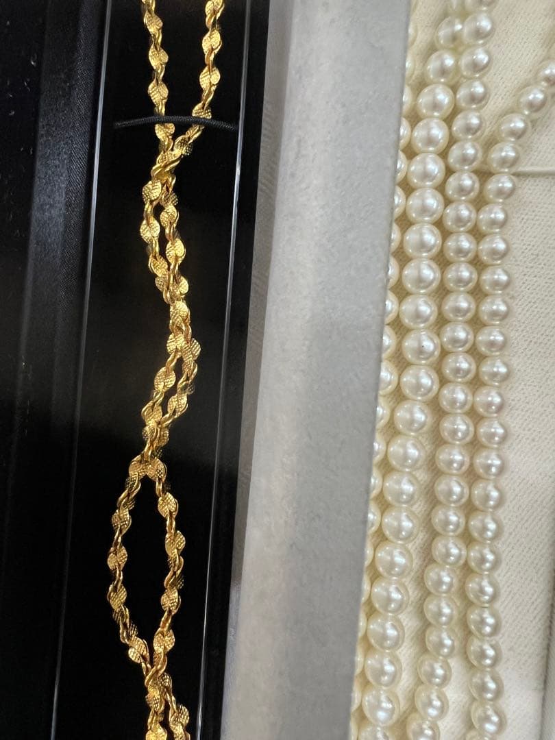 真珠　サンゴネックレス　イミテーションのアクセサリーまとめて　中古品