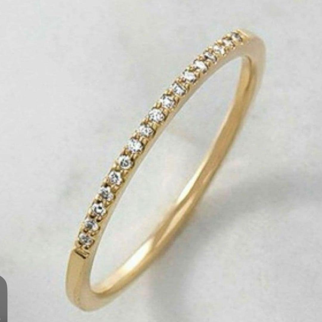 agete K10 ダイヤモンド 0.05ct 5号 ピンキーリング