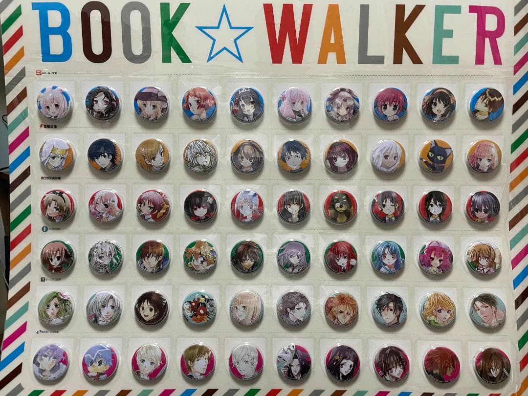 【非売品・完品】BOOK☆WALKER アニメキャラクター 缶バッジ60個