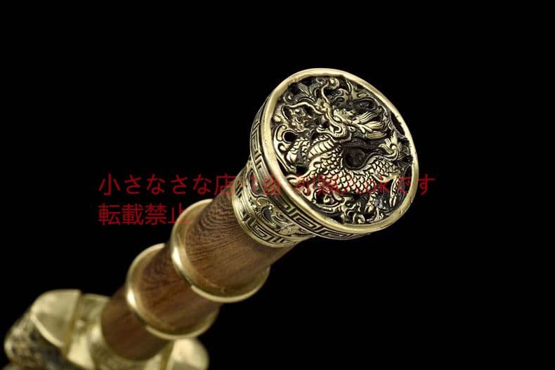 真鍮キリン剣の透かし彫り  古兵器 武具 刀装具 日本刀 模造刀 居合刀