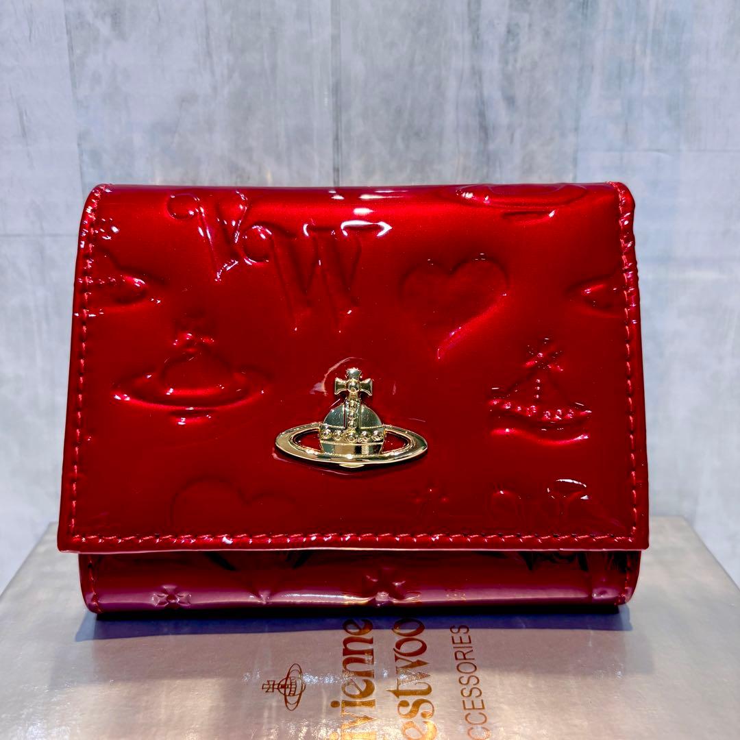 Vivienne Westwood 3つ折り財布 / レッド/ゴールド金具付き
