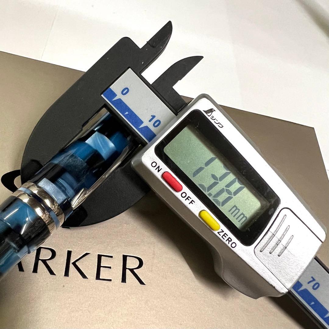 Parker パーカー 万年筆 デュオフォールド K18 F Cチェックブルー