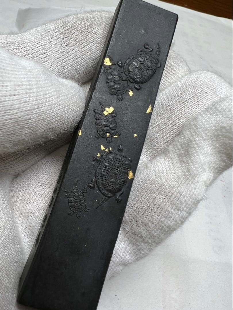 老舗極上一丁型松煙枯古墨2点得　 100年骨董墨！