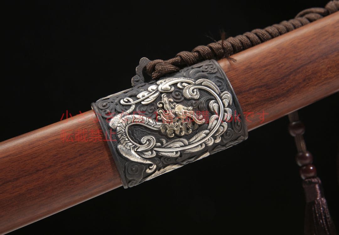 竜鳳清刀手作り鎏銀百錬文紋鋼 古兵器 武具 刀装具 日本刀 模造刀 居合刀