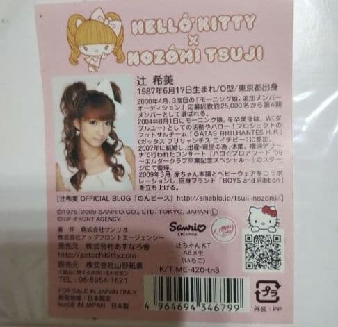 HELLO KITTY×NOZOMI TSUJI　メモ帳　2冊　キティちゃん