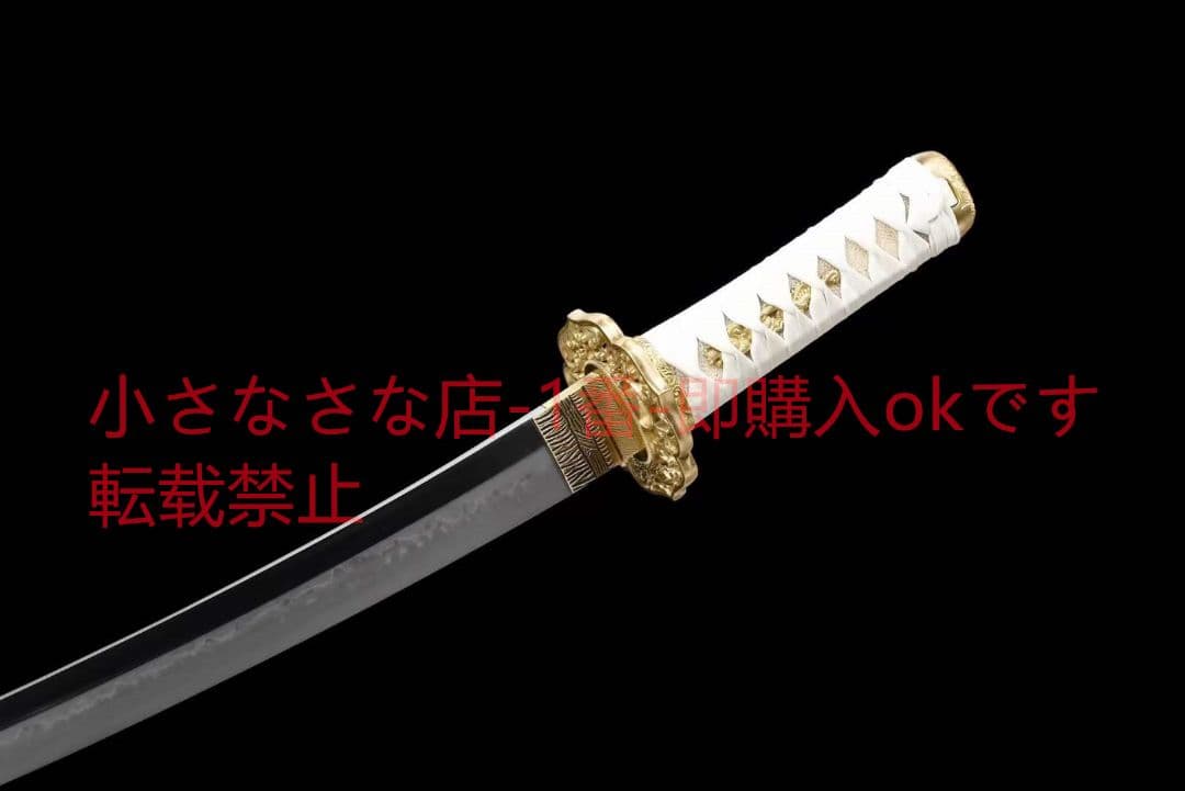 丁子焼研磨灰刃白地黒『光秀短刀』武具　刀装具　日本刀　模造刀 居合刀 肋差 短刀