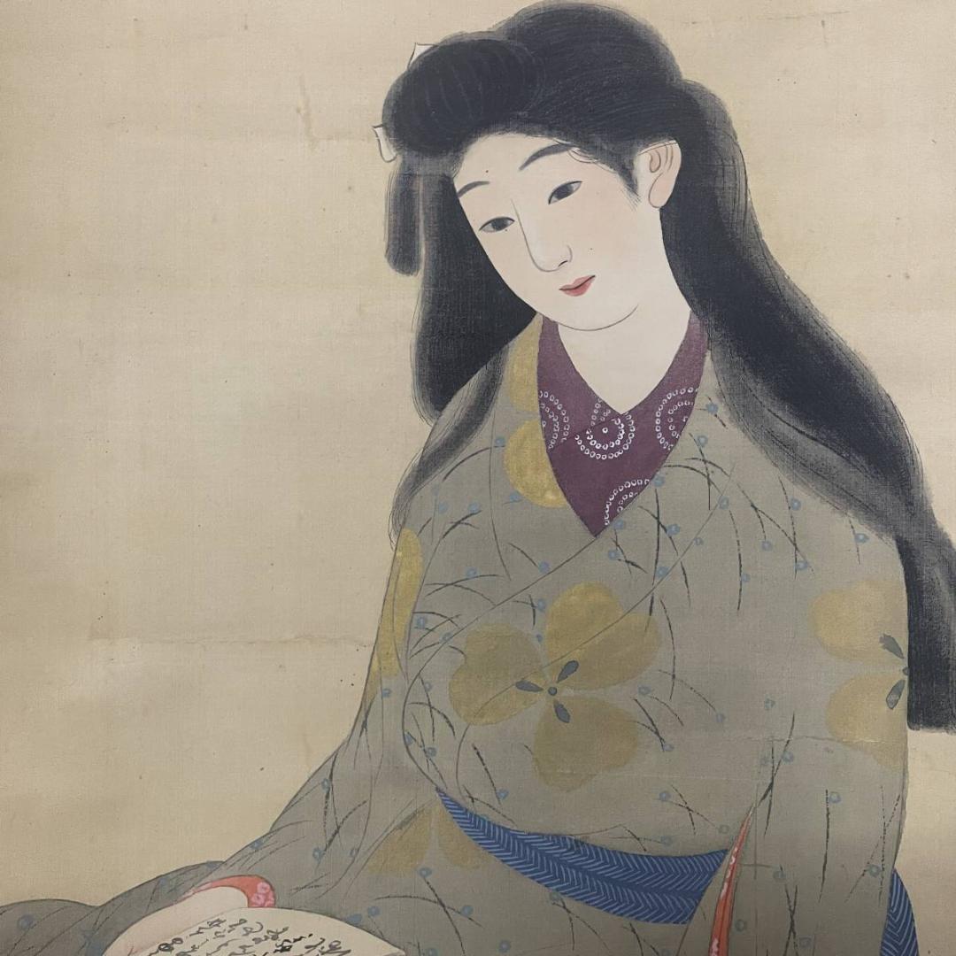 不詳/作者不詳/美人画/人物/布袋屋掛軸A-289