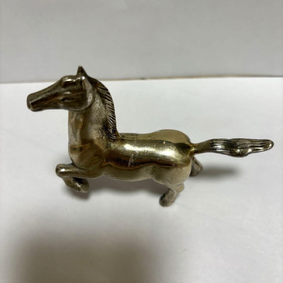銀製　馬　置物　宏作　在銘　シルバーオブジェ 金属工芸