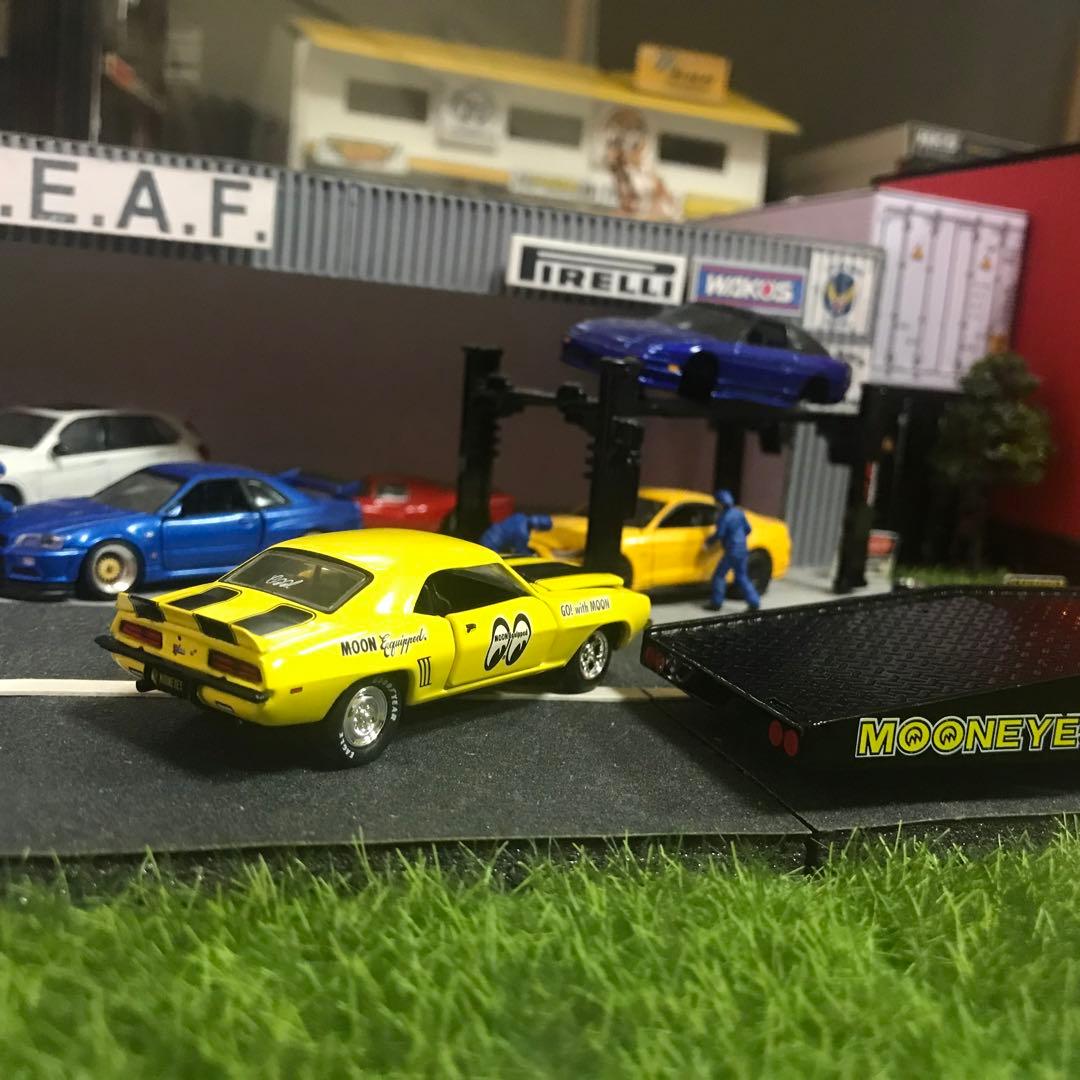 M2 シボレー C60 ムーンアイズトレーラーブラックとカマロRSイエローセット