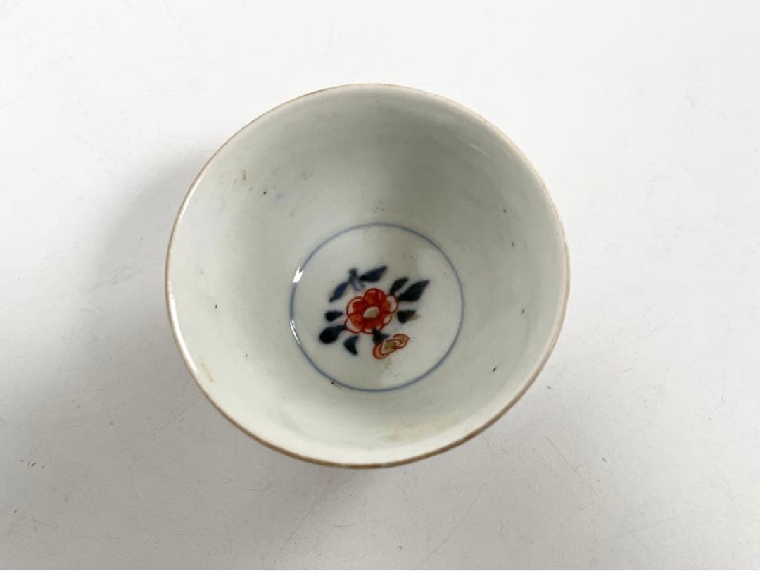 骨董　アンティーク　輸出伊万里　輸出手　金襴手　酒器　猪口　盃　カップ