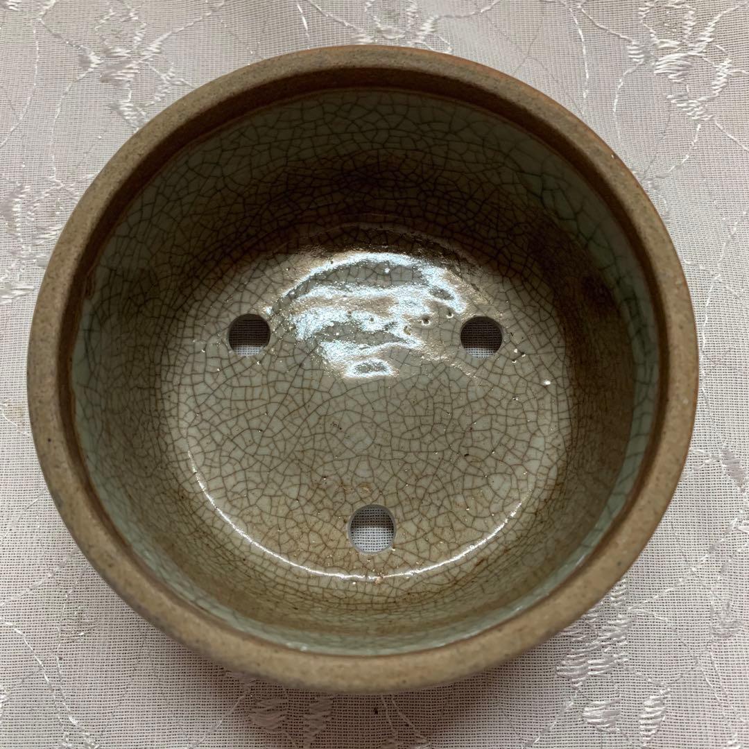 康頁求之　明治十八年　盆栽鉢　丸