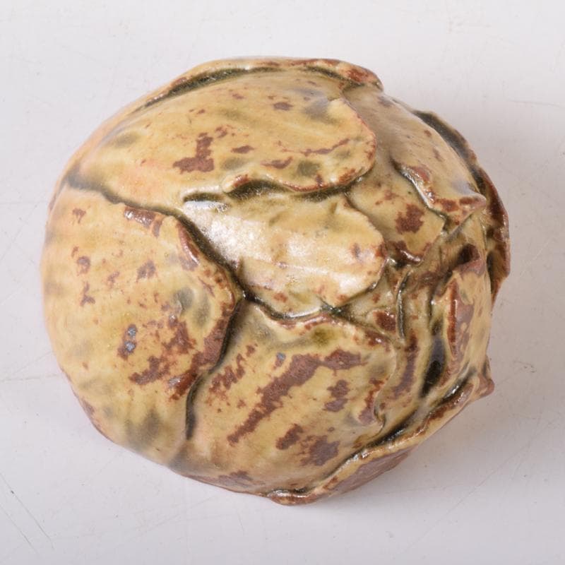 茶道具　松古窯　佐久間芳山作　蕾香合　共布共箱　7684