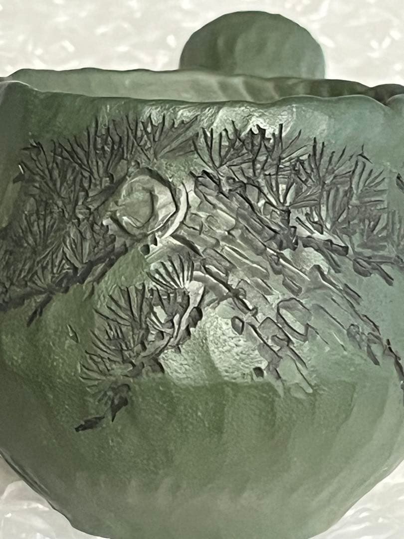 急須　緑泥　萬古焼　春山