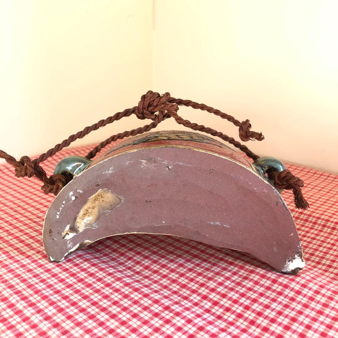 壺屋焼 清正陶器 小橋川清正 赤絵魚紋抱瓶 やちむん