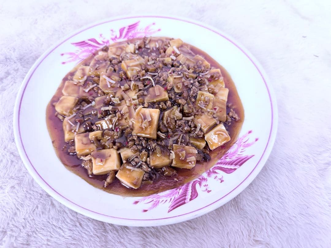 ☆食品サンプル 麻婆豆腐 直径約26.5cm リアル再現 中華料理ディスプレイ用