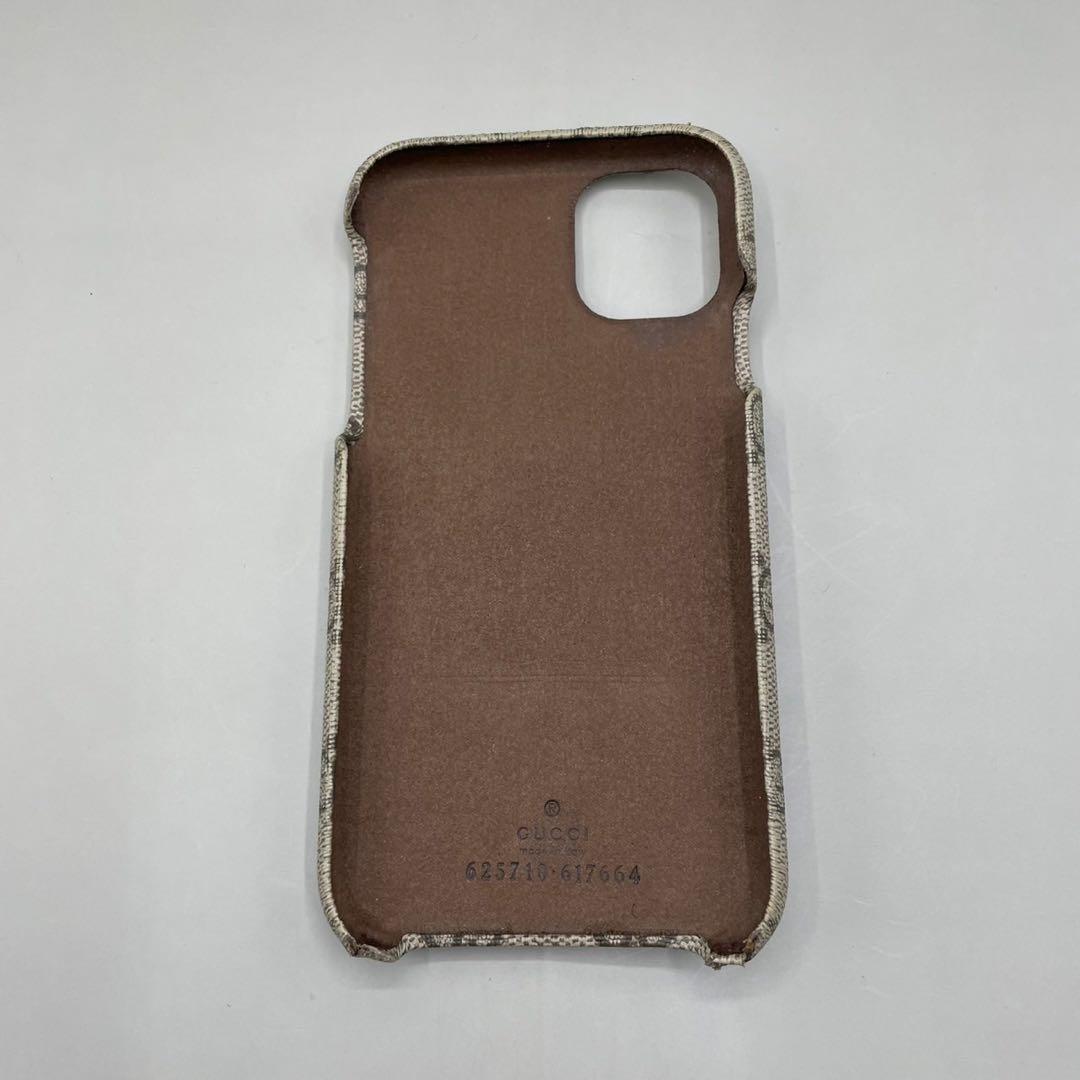 良品 グッチ iPhoneケース GGスプリーム iPhone11対応 ベージュ