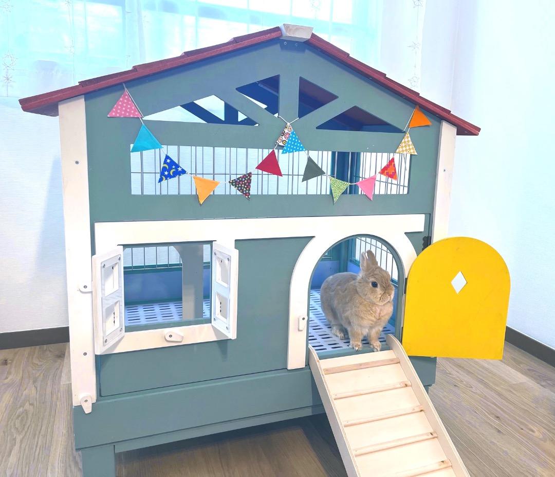 【もちつき】弐番館　北欧デザインペットハウス　うさぎ用ケージ