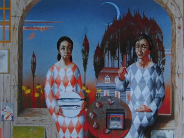 松樹路人、『去り行く夏』、希少画集画、新品額装付、状態良好