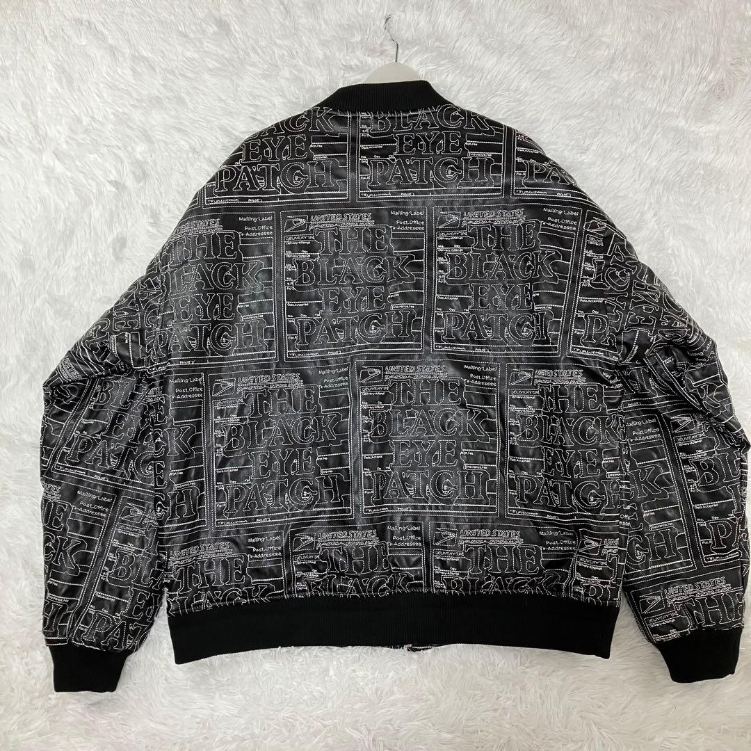 ブラックアイパッチ 総柄 刺繍　ジャケット ブルゾン　ジャンパー　ブラック　黒