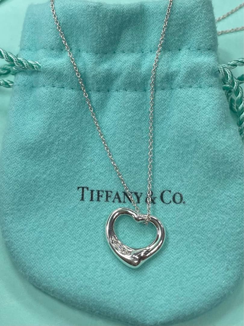ティファニーエルサペレッティ　ダイヤピアス　5Pダイヤオープンハートネックレス