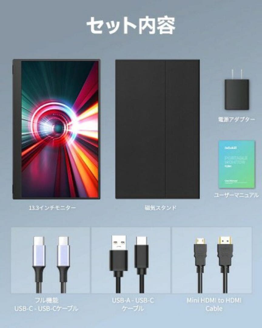 Intehill ポータブルモニター13.3インチ フルHD F13NA