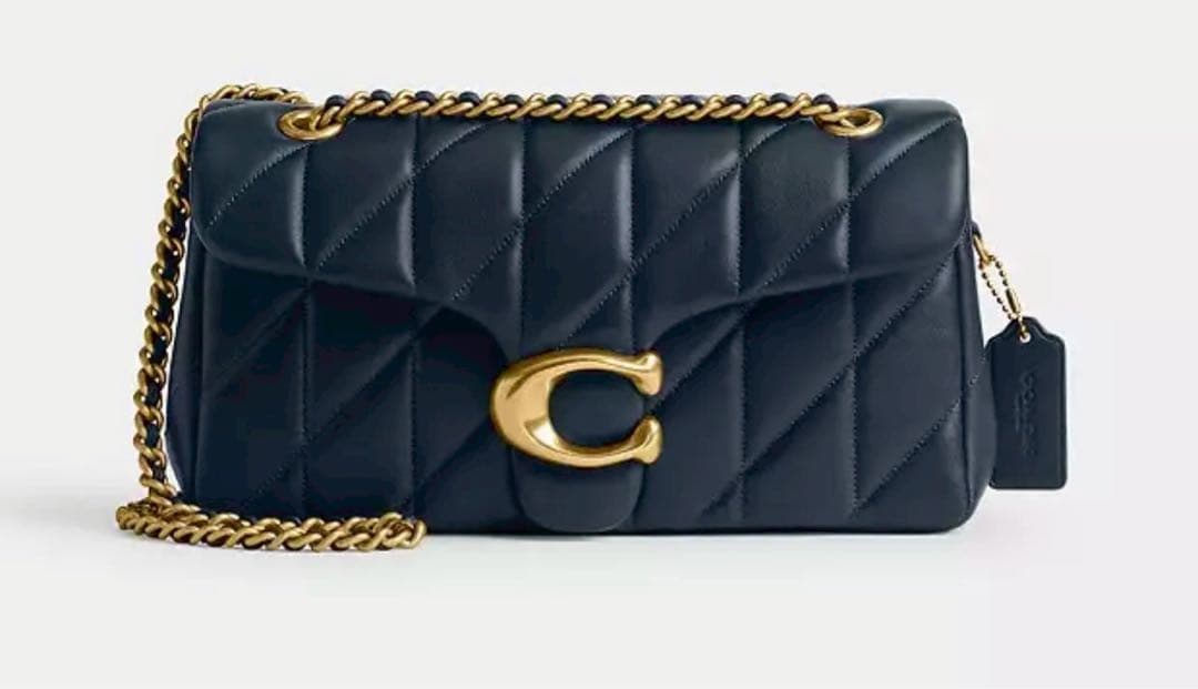 coachコーチタビーショルダーバッグ 26 キルティングネイビー紺色CP150