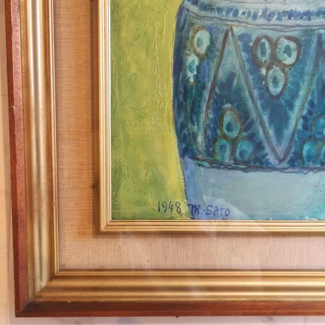 vintage ビンテージ m.sato 絵画油絵 作家