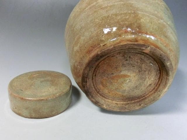 茶入■古萩（江戸期）時代物の文琳茶入 お茶道具 骨董品 古玩 古い茶器 古美術■