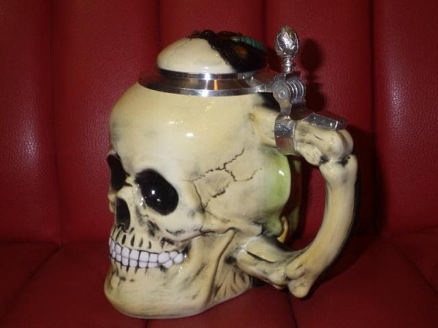 デビル★スカル★タンカード★ツーフェイス★悪魔★置物★髑髏★ビアマグ★ビンテージ