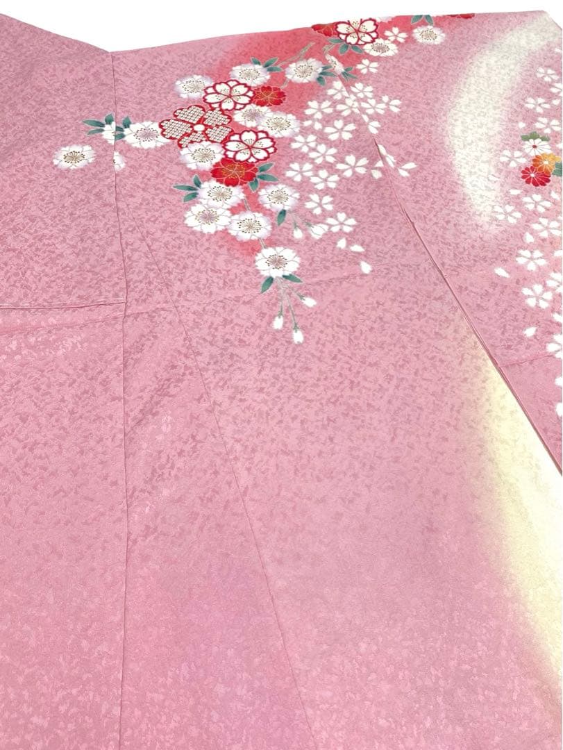 振袖 仮絵羽 金彩 紋意匠 正絹 未仕立て品 八掛付き