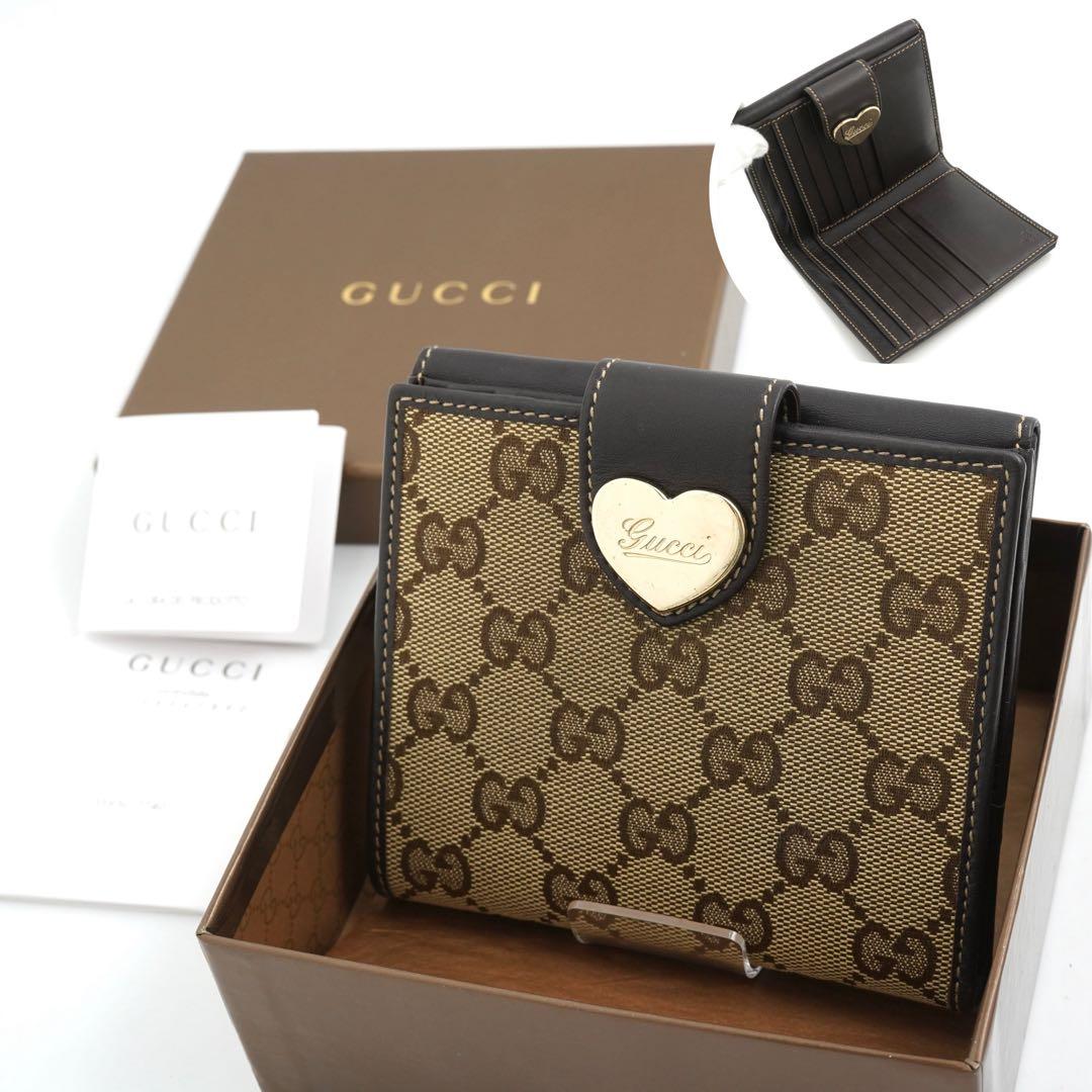 ✨未使用展示品・箱付き✨　GUCCI ミニ財布　ラブリーハート　GGライン　シマ