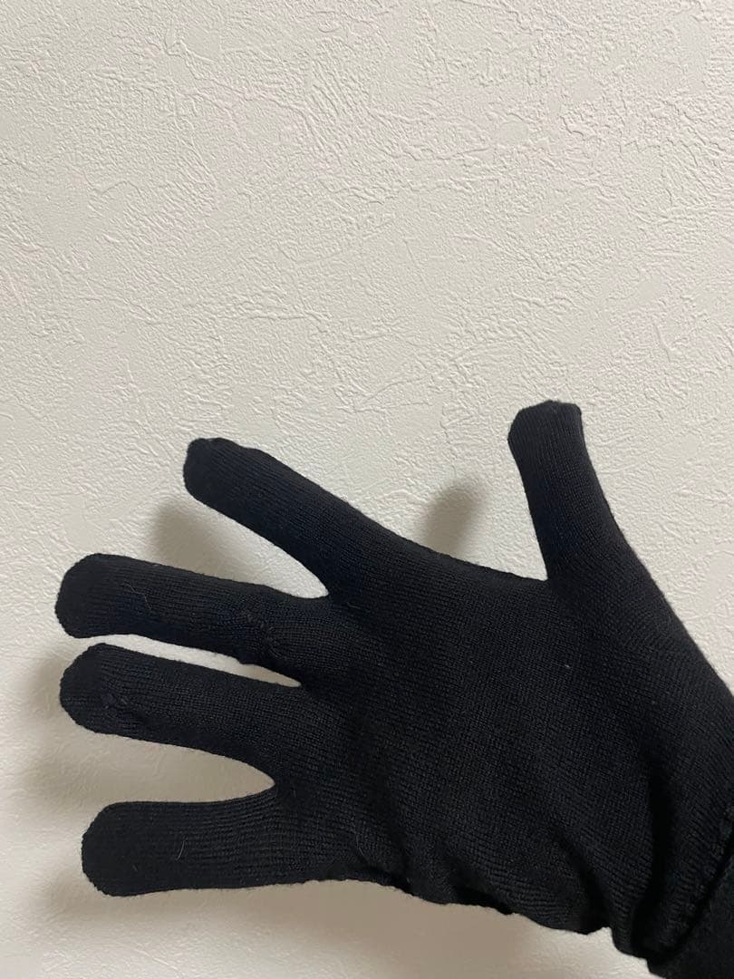 ルイヴィトン　ダミエ　黒　グレー　ブラック　手袋　グローブ　難あり　美品
