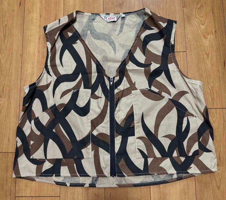 希少 80s 90s USA製 ASAT トライバルカモ ベスト XL