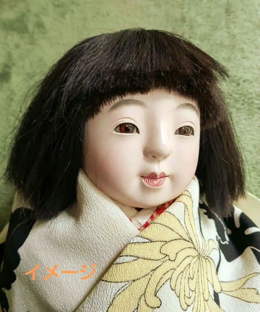 芳龍斎 上手　市松人形 昭和16年～20年 腕布交換済み 梨地 人形