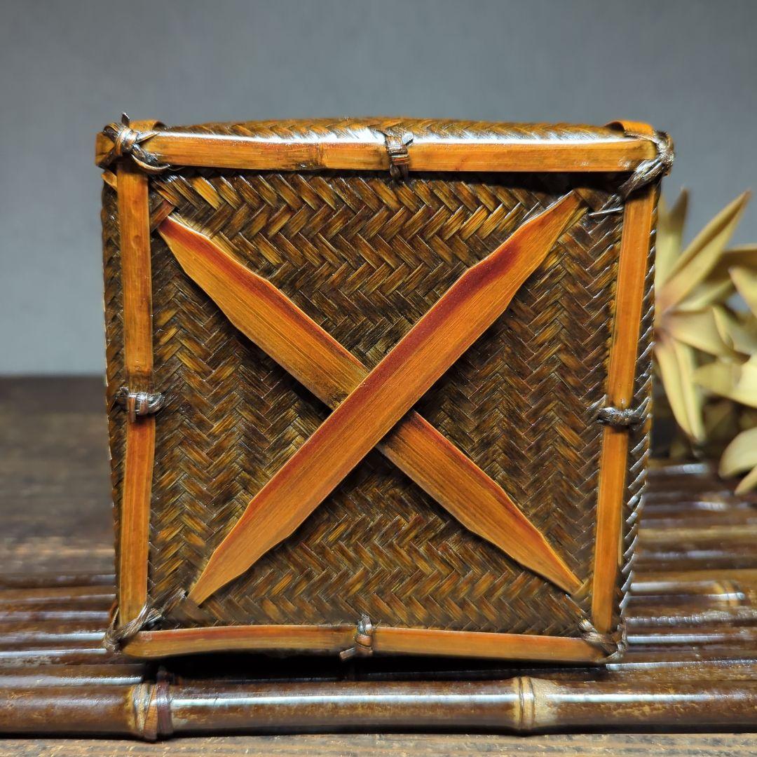 茶道具　華道具　竹細工　網代　竹籠　花籠　花器　花生け（竹製花台竹筏・おとし付）