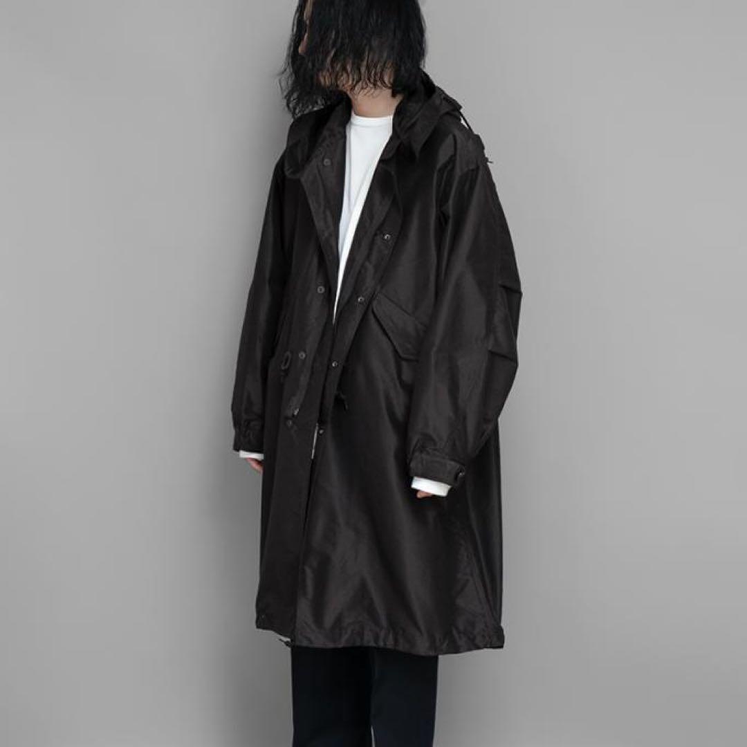 COMOLI コットンシルクフーデッドコート 2