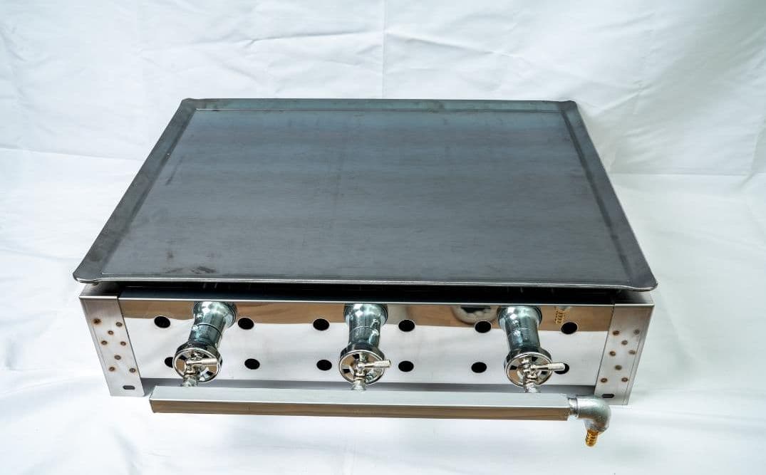 ステンレス製 3バーナー ガスグリドル