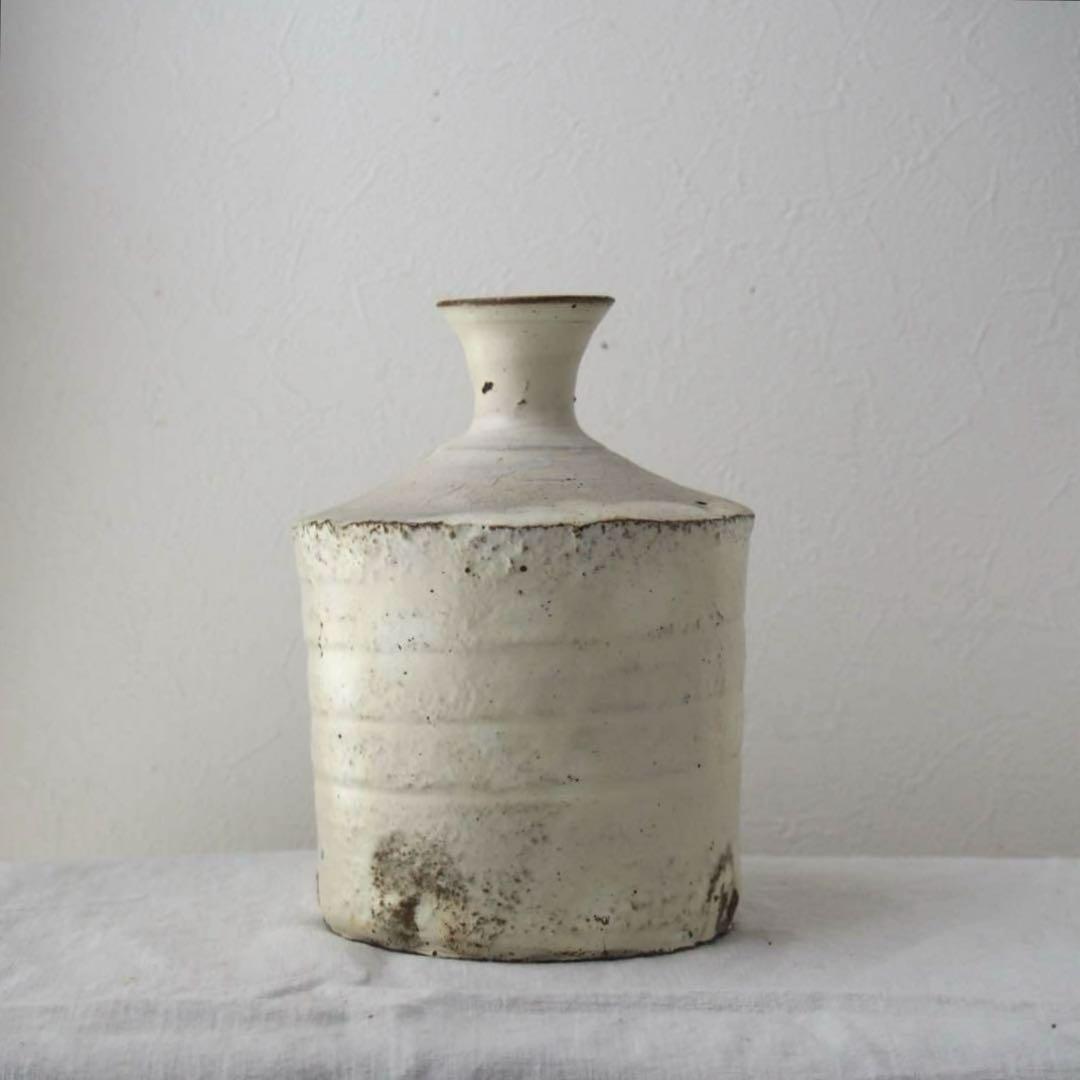 【花岡隆】 粉引 花瓶 花入れ 美品 一点物