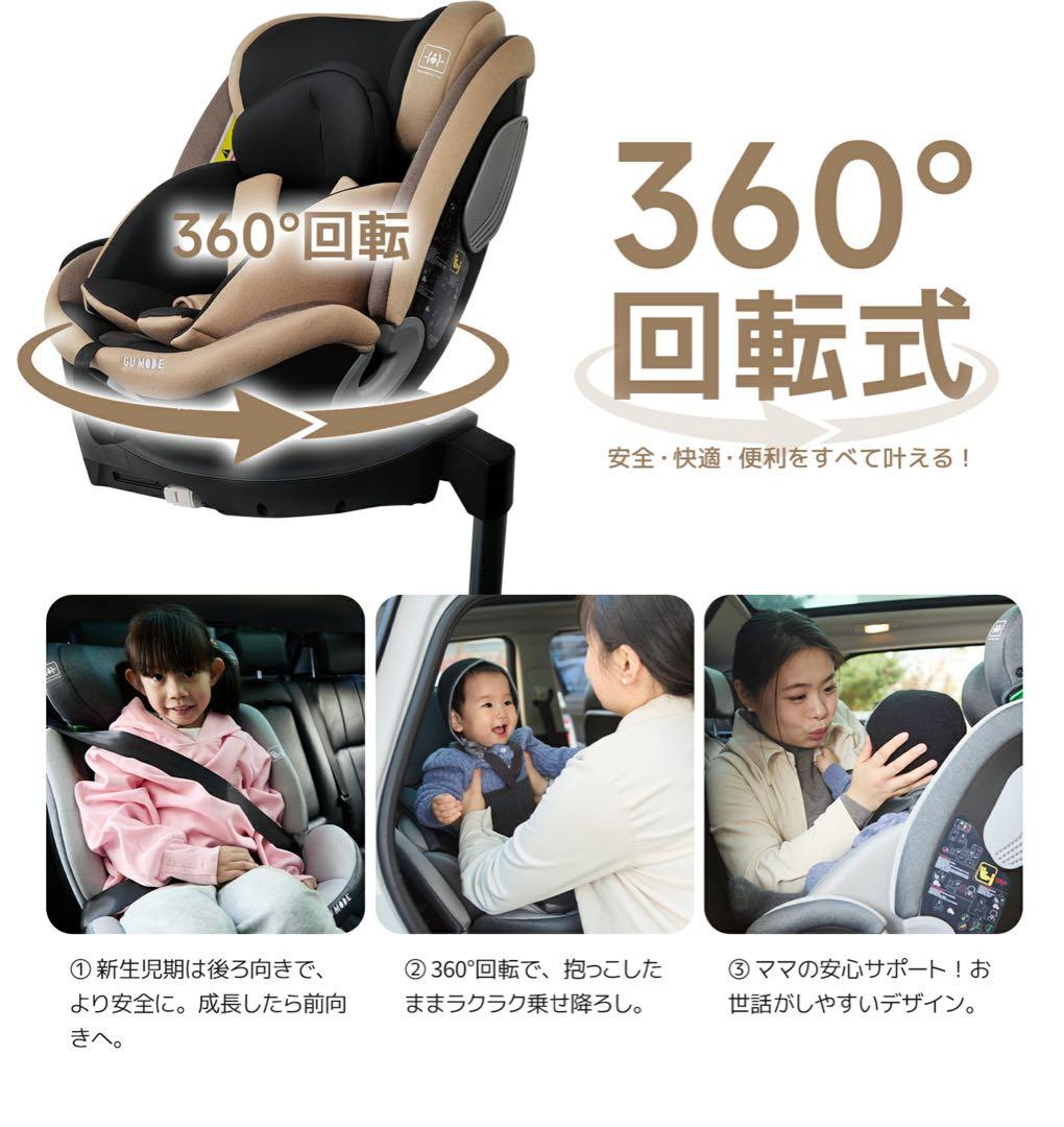 【新品】GU MODE 車用チャイルドシート 360度回転　ブルー